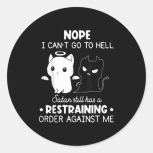 Adesivo Não, não posso ir para o inferno, Satanás ainda te