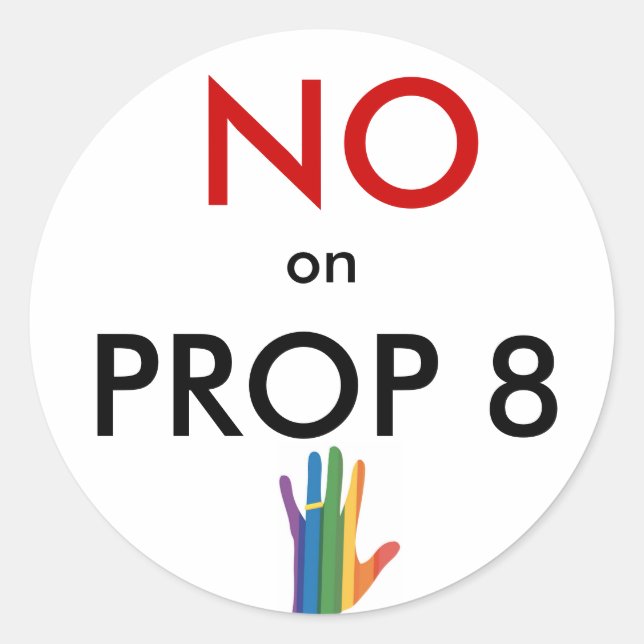 Adesivo Não no Prop 8 (Frente)