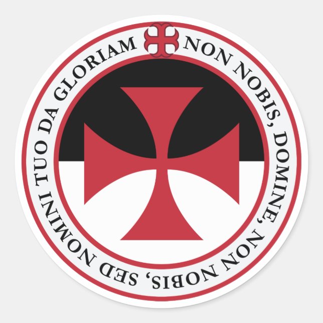 Adesivo Não Nobis Domine Templar Cross Seal (Frente)