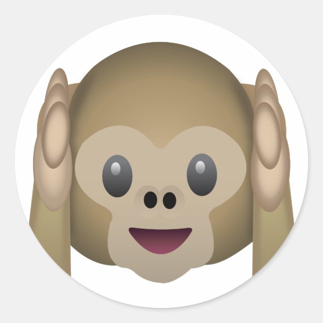 Adesivo Não ouça nenhum macaco mau Emoji (Frente)