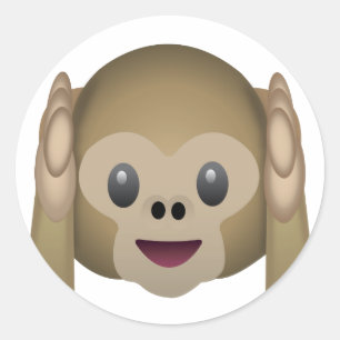 Adesivo Não ouça nenhum macaco mau Emoji