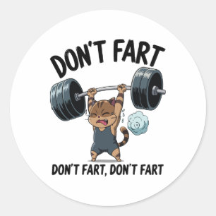 Adesivo Não Peide Engraçado Academia Fitness Gato Treino L