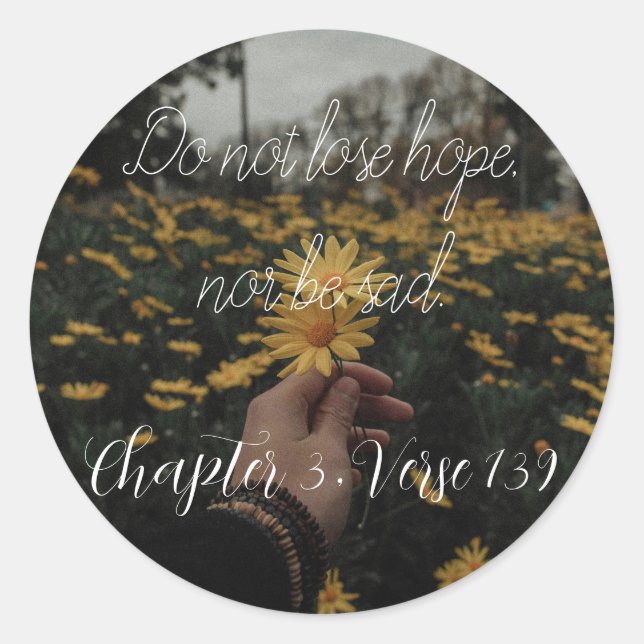 Adesivo não perder esperança nem triste (Frente)