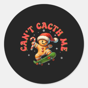 Adesivo Não Pode Me Pegar Groovy Natal Homem de Biscoito B