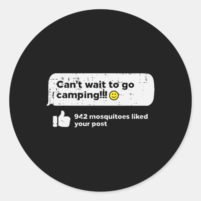 Adesivo Não Posso Esperar Ir Acampar Mosquitos Acampamento (Frente)