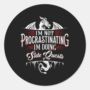 Adesivo Não Procrastinando Missões Paralelas Divertido Jog