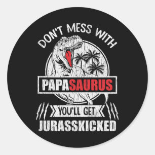 Adesivo Não se meta com papai Saurus Dinossaur Família P