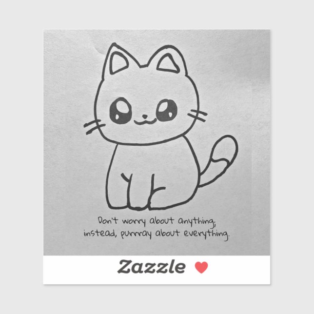 Adesivo Não se preocupe com o Gatinho (Folha)