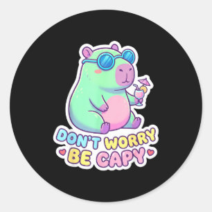 Adesivo Não se preocupe seja capy fofo kawaii capivara ver