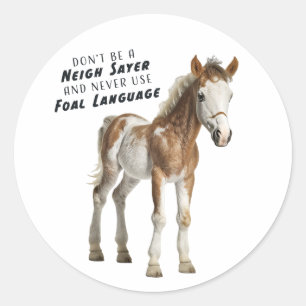 Adesivo Não seja um RELINCHADOR e nunca use a LINGUAGEM de