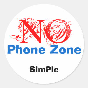 Adesivo NÃO, simples, zona do telefone
