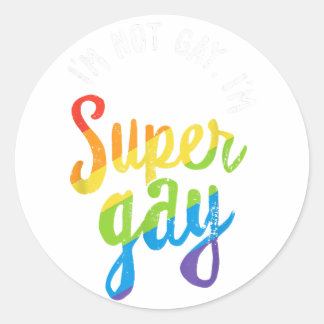 Adesivo Não sou Gay, sou Super Gay - Camisa do Orgulho LGB