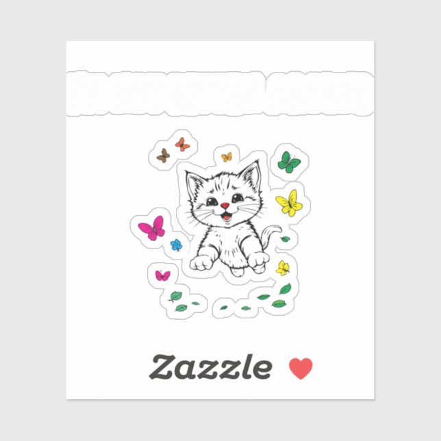 Adesivo Não sou Kitten por perto - gráfico bonito e divert (Folha)