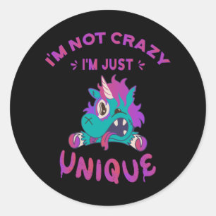 Adesivo Não sou louco, sou único, Mad Unicorn