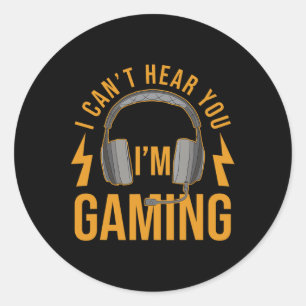 Adesivo Não te ouço Im Gaming Shirt Engraçado Jogo de Víde