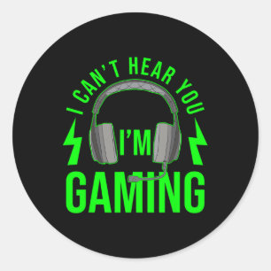 Adesivo Não te ouço Im Gaming Shirt Engraçado Jogo de Víde