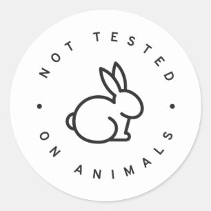 Adesivo Não testado no coelho de animais