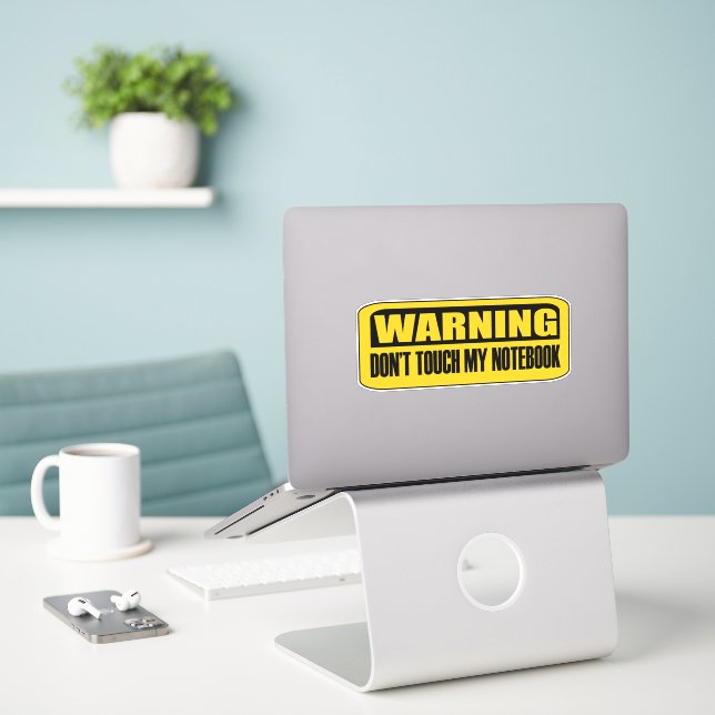Adesivo não toque no meu notebook (Laptop na mesa)