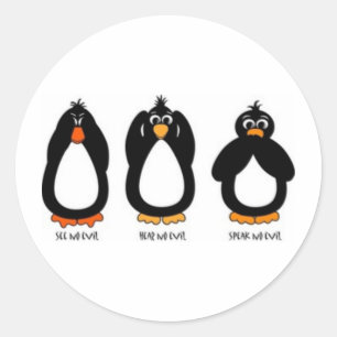 Adesivo Não veja Mau, ouça nenhum Mau, fale sem Mau