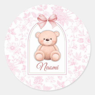 Adesivo Naomi Design de Enfermeiro de Urso Rosa Personal