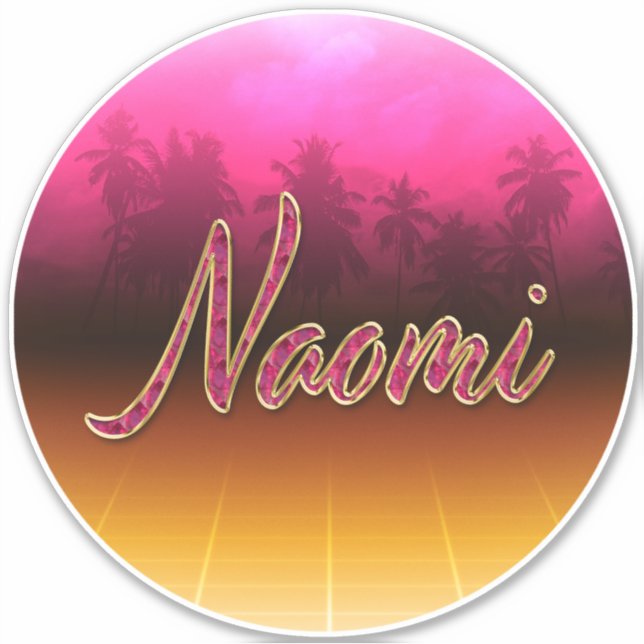 Adesivo Naomi Vorname Name golden pink Aufkleber Sticker (Frente)