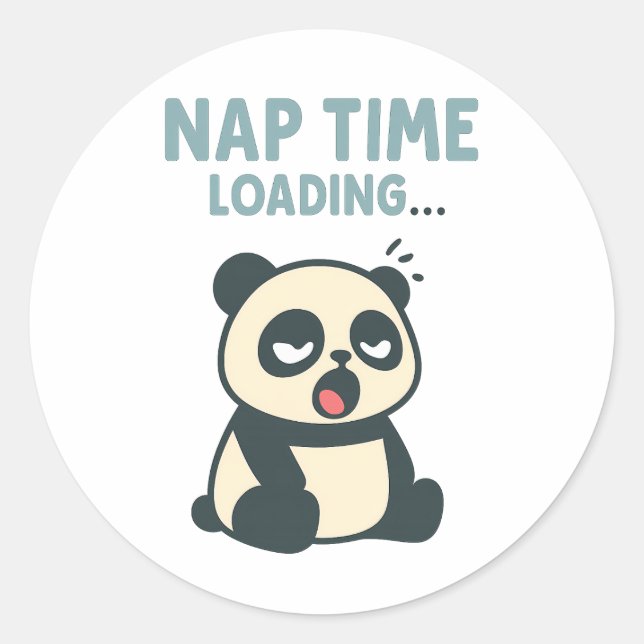 Adesivo Nap Time Loading: Adorable Sleepy Yawning Panda (Frente)