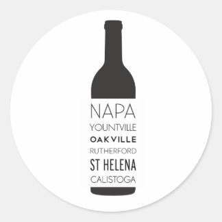 Adesivo Napa Valley Cities Wine Bottle