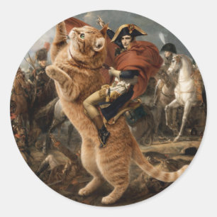 Adesivo Napoleão Montado em Gato de Batalha Gigante       