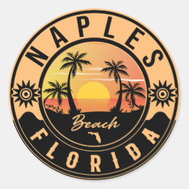 Adesivo Nápoles Florida Beach Retro Sunset Souvenirs