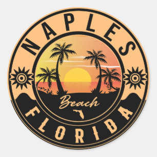 Adesivo Nápoles Florida Beach Retro Sunset Souvenirs