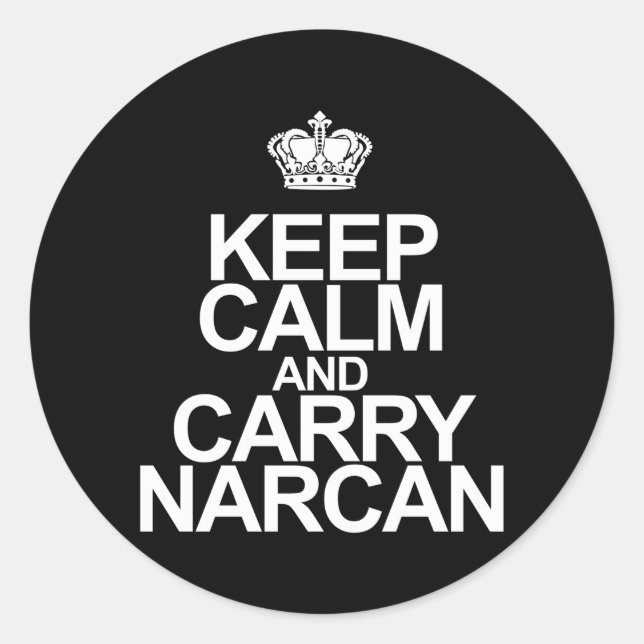 Adesivo Narcan Mantém Calma E Carregar Narcan (Frente)