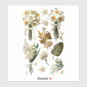 Adesivo Narcisos Amarelos Brancos Primavera Páscoa Casamen