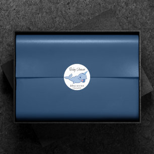 Adesivo Narwhal Blue Adorável Chá para o Oceano Kawaii