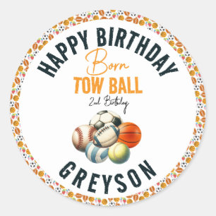 Adesivo Nascer 2 Ball Sport Themed Boy Party