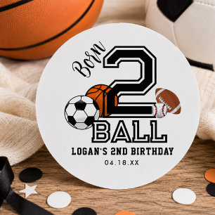 Adesivo Nascer 2 Ball Sports Theme Boy Party
