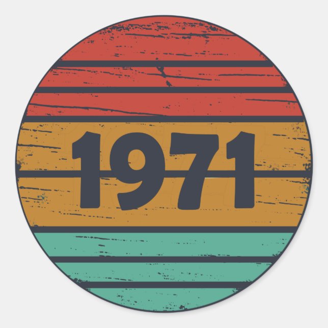 Adesivo Nascer de aniversário de 1971 (Frente)