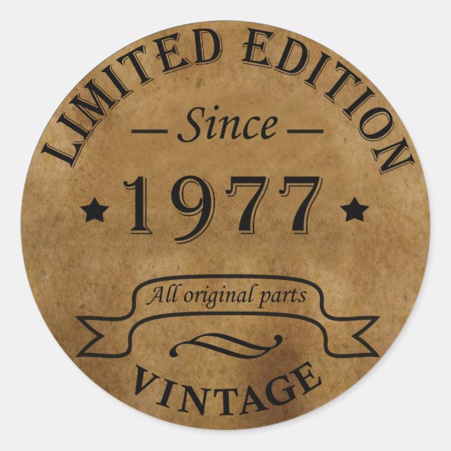 Adesivo Nascer de aniversário de 1977 (Frente)