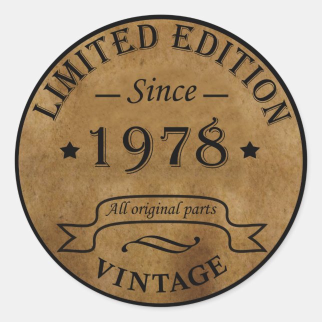 Adesivo Nascer de aniversário de 1978 (Frente)