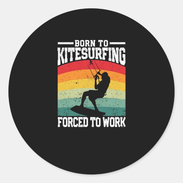 Adesivo Nascer De Surfe De Kite Engraçado Para Kitesurfing (Frente)