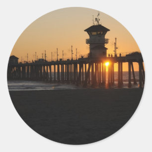 Adesivo Nascer do sol de Huntington Beach na praia