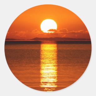 Adesivo Nascer do sol tropical na laranja