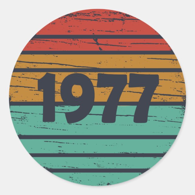 Adesivo Nascer em presente de aniversário de 1977 (Frente)