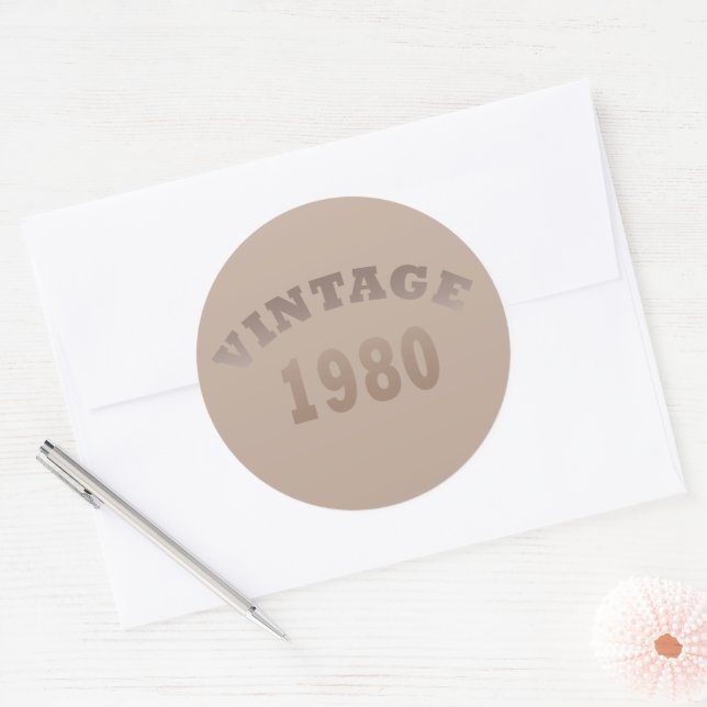 Adesivo Nascer em presente de aniversário de 1980 (Envelope)