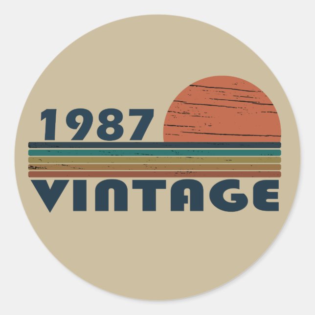 Adesivo nascer em presente de aniversário de 1987 (Frente)