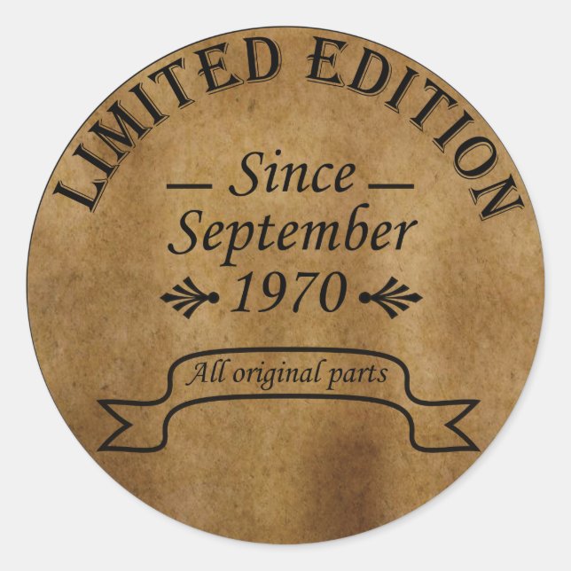 Adesivo nascer em setembro de 1970, data de nascimento (Frente)