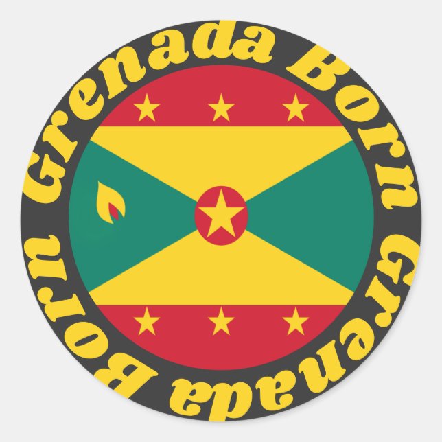 Adesivo Nascer Granada | Sinalizador Grenadiano Cinto e Te (Frente)