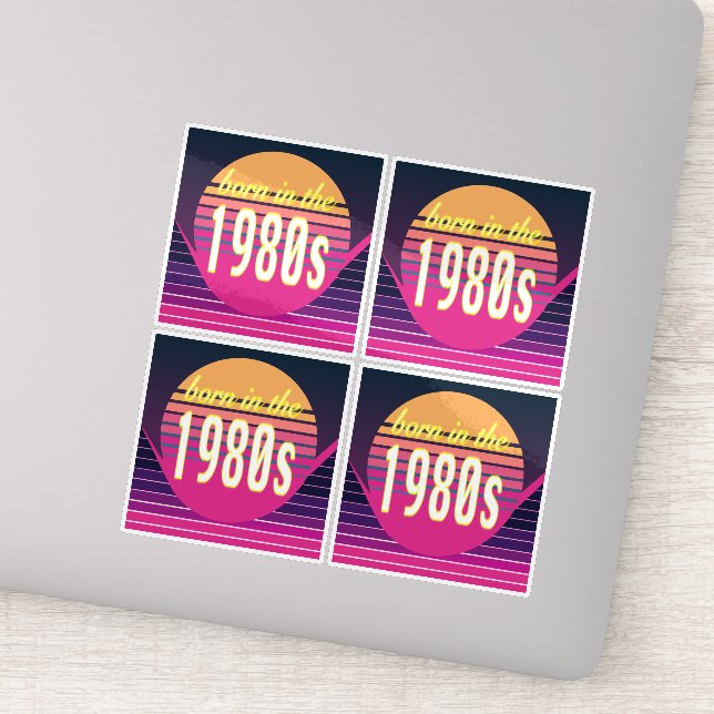 Adesivo Nascer na década de 1980, Milênio, geração X, ano  (Detalhe)