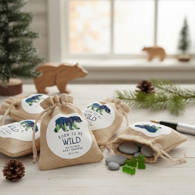 Adesivo Nascer Para Ser Chá de fraldas Selvagem (Criador carregado)