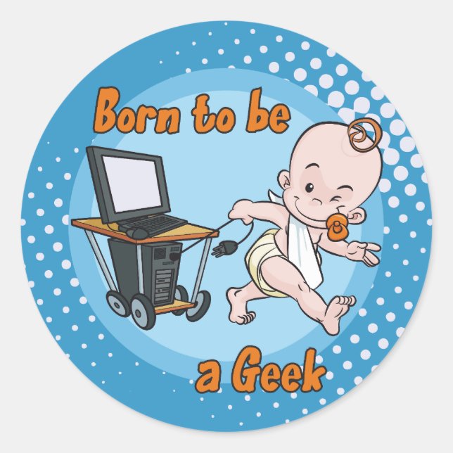 Adesivo Nascer para ser um Geek (Frente)