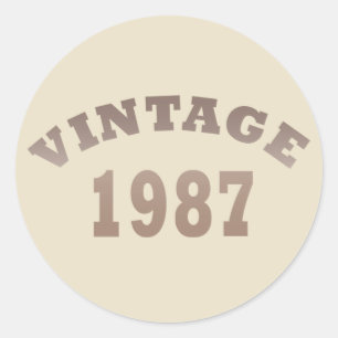 Adesivo Nascido em 1987 aniversário vintage